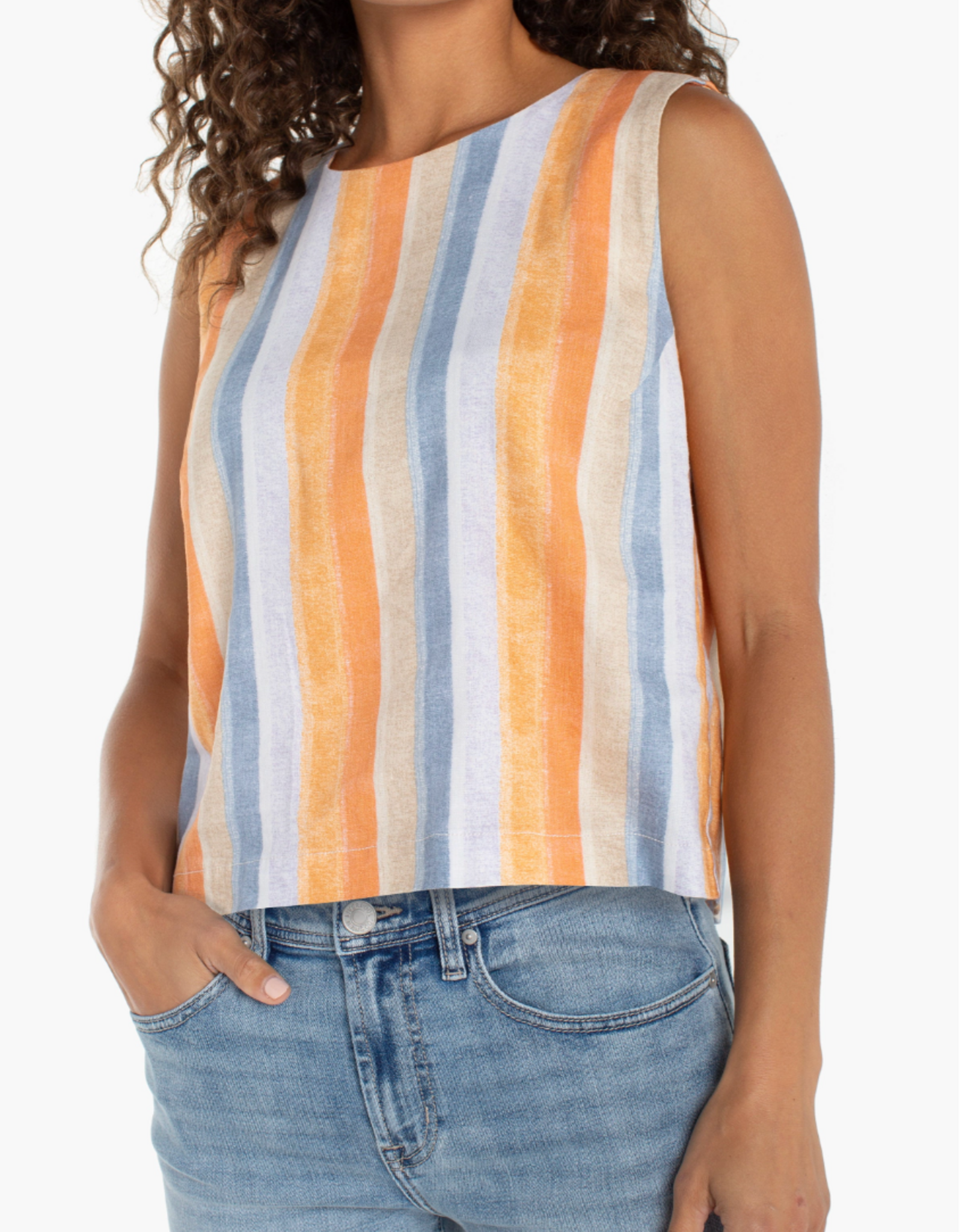 Liverpool Liverpool - LM8K44MLP30 Sleeveless Shell Top w/ Button Back SS26