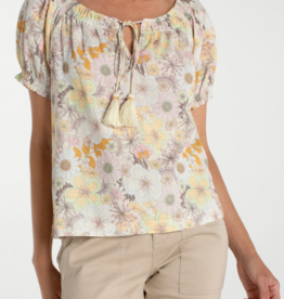 Liverpool Liverpool - LM8K12CF2P83 Short Sleeve Tie Neck Top SS26