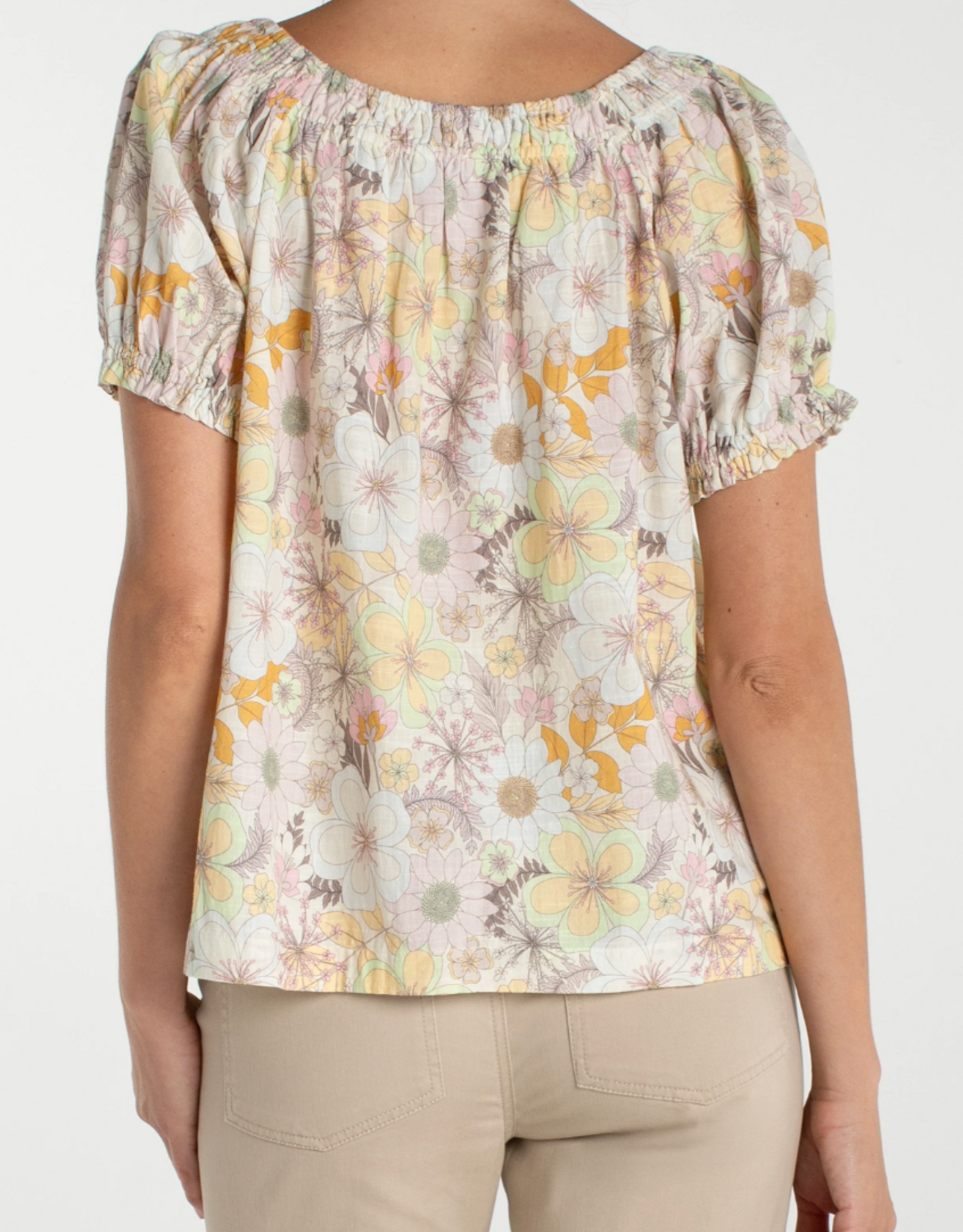 Liverpool Liverpool - LM8K12CF2P83 Short Sleeve Tie Neck Top SS26