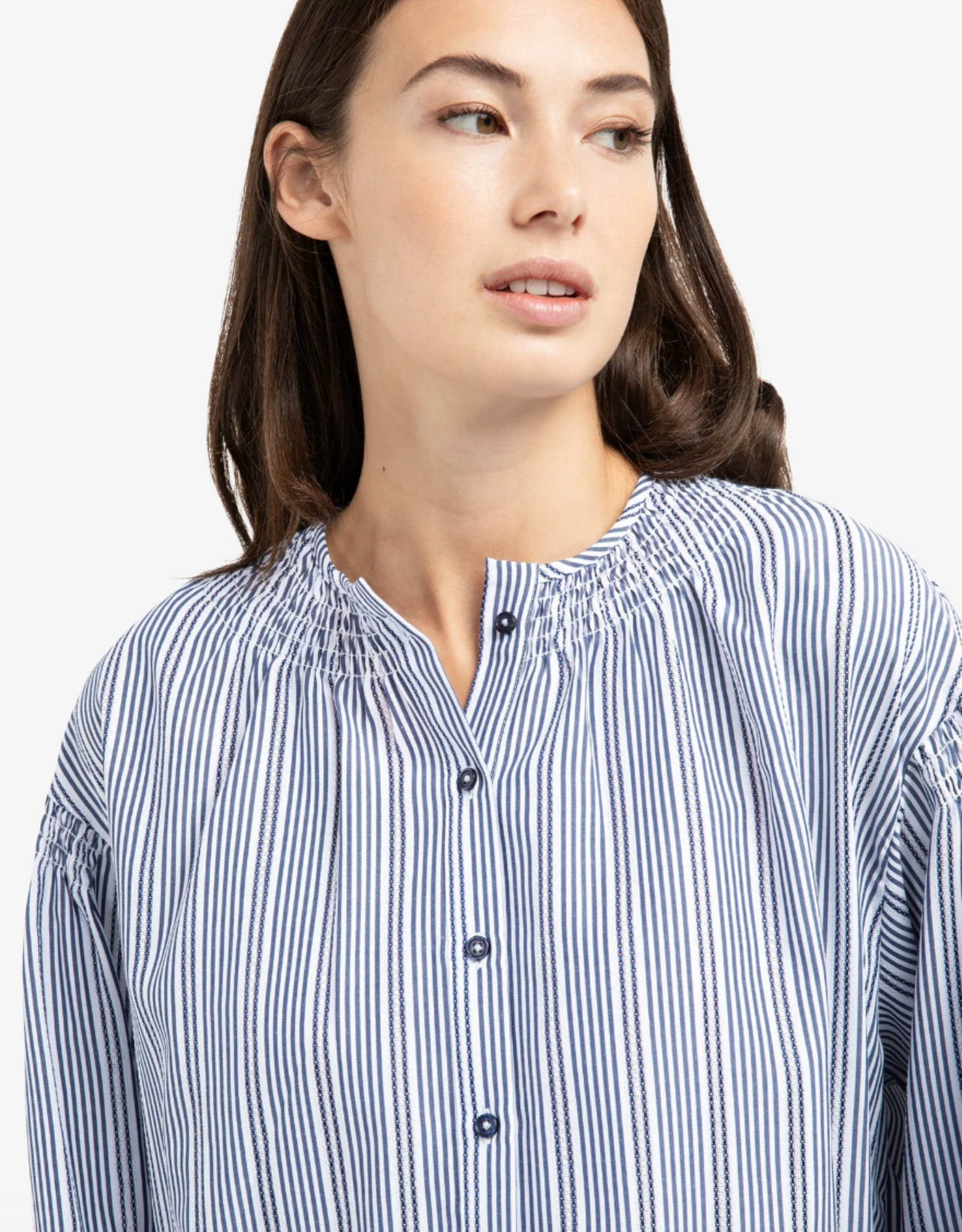 Yaya Yaya - 01201208 Striped Blouse w/ Shirring SS26