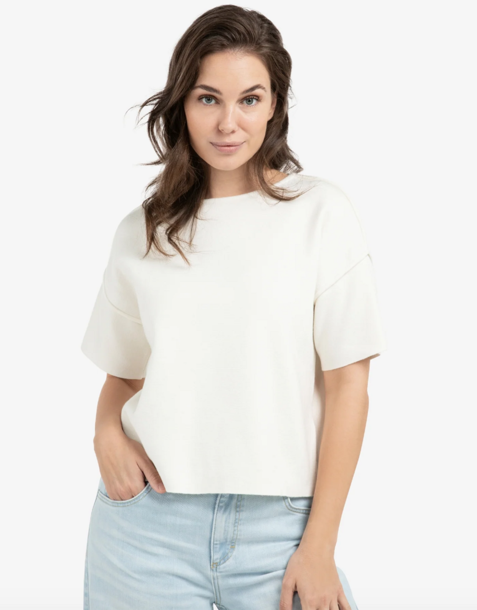 Yaya Yaya - 01000562 Short Sleeve Knit Sweater SS26