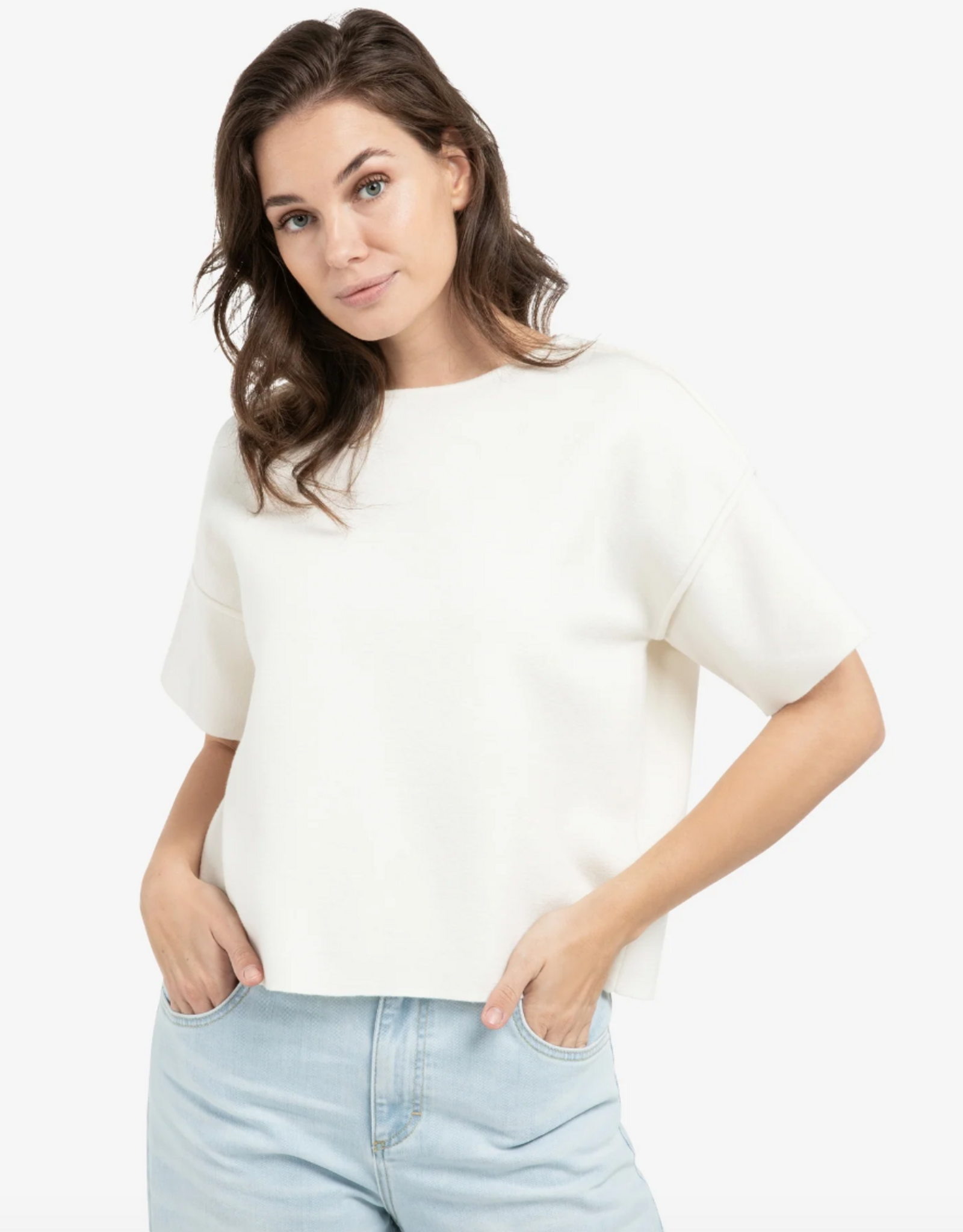 Yaya Yaya - 01000562 Short Sleeve Knit Sweater SS26