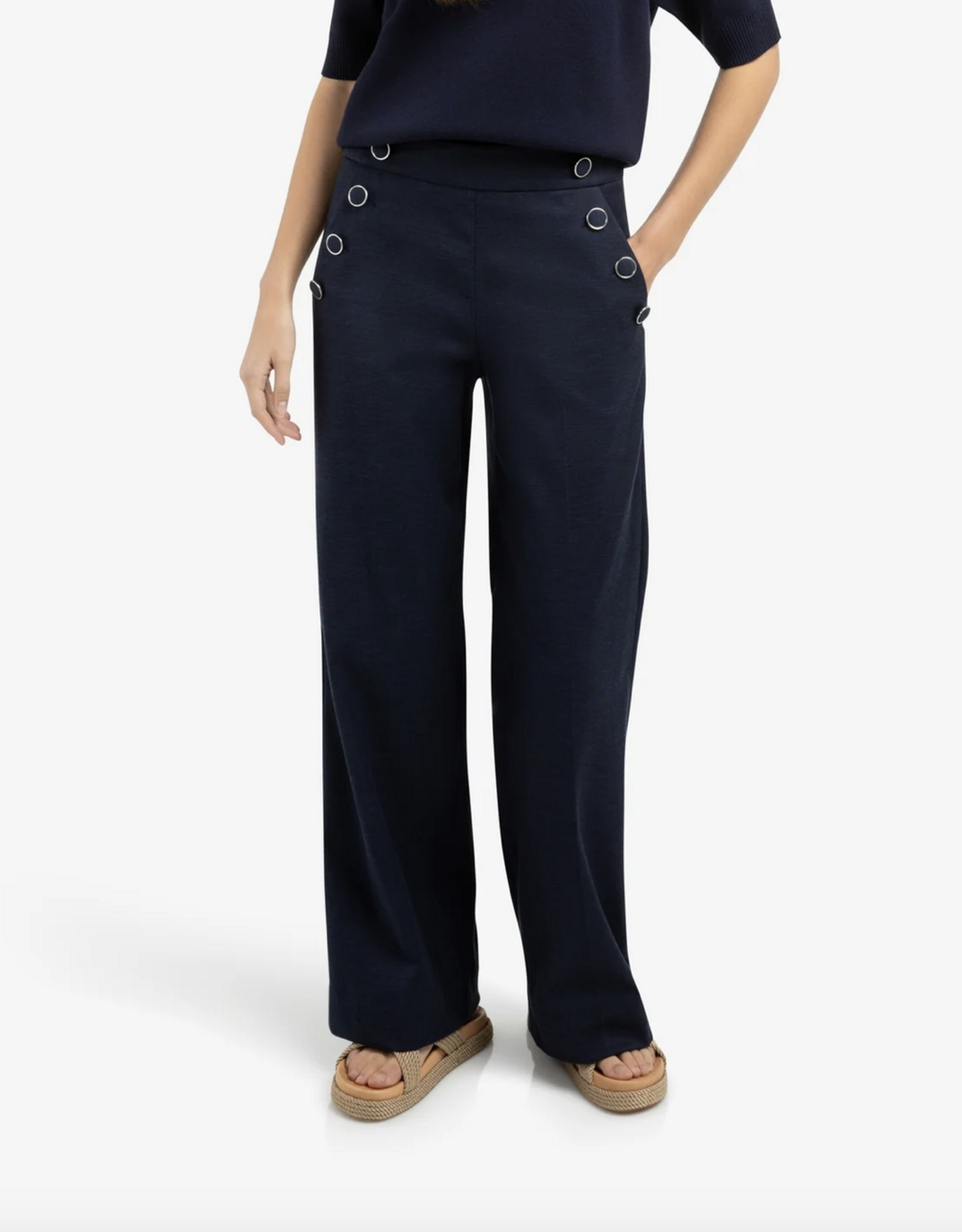 Yaya Yaya - 01301245 Wide Leg Trouser w/ Side Buttons SS26