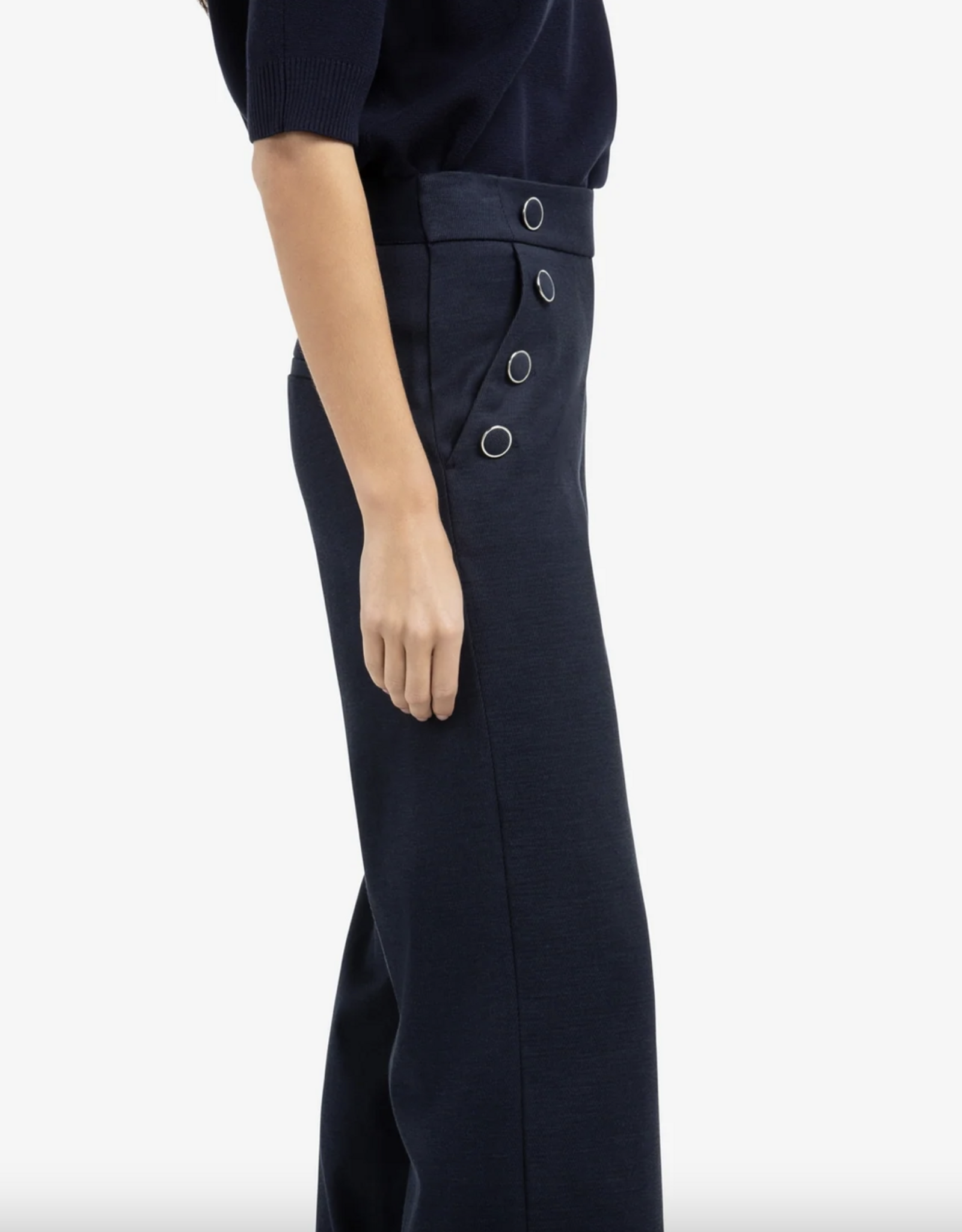 Yaya Yaya - 01301245 Wide Leg Trouser w/ Side Buttons SS26