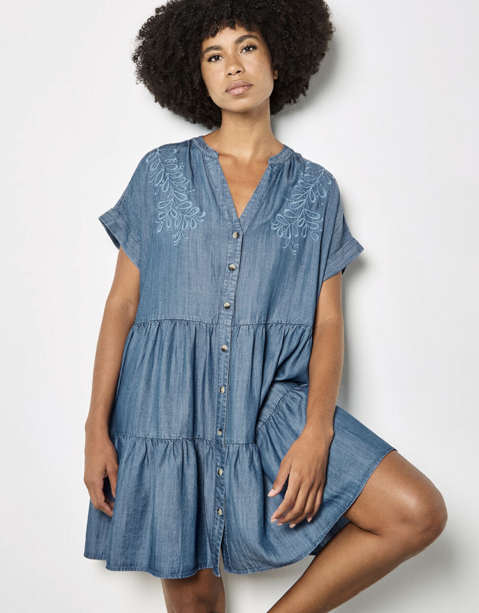 Apricot Apricot - Embroidered mini Tiered Robe SS26