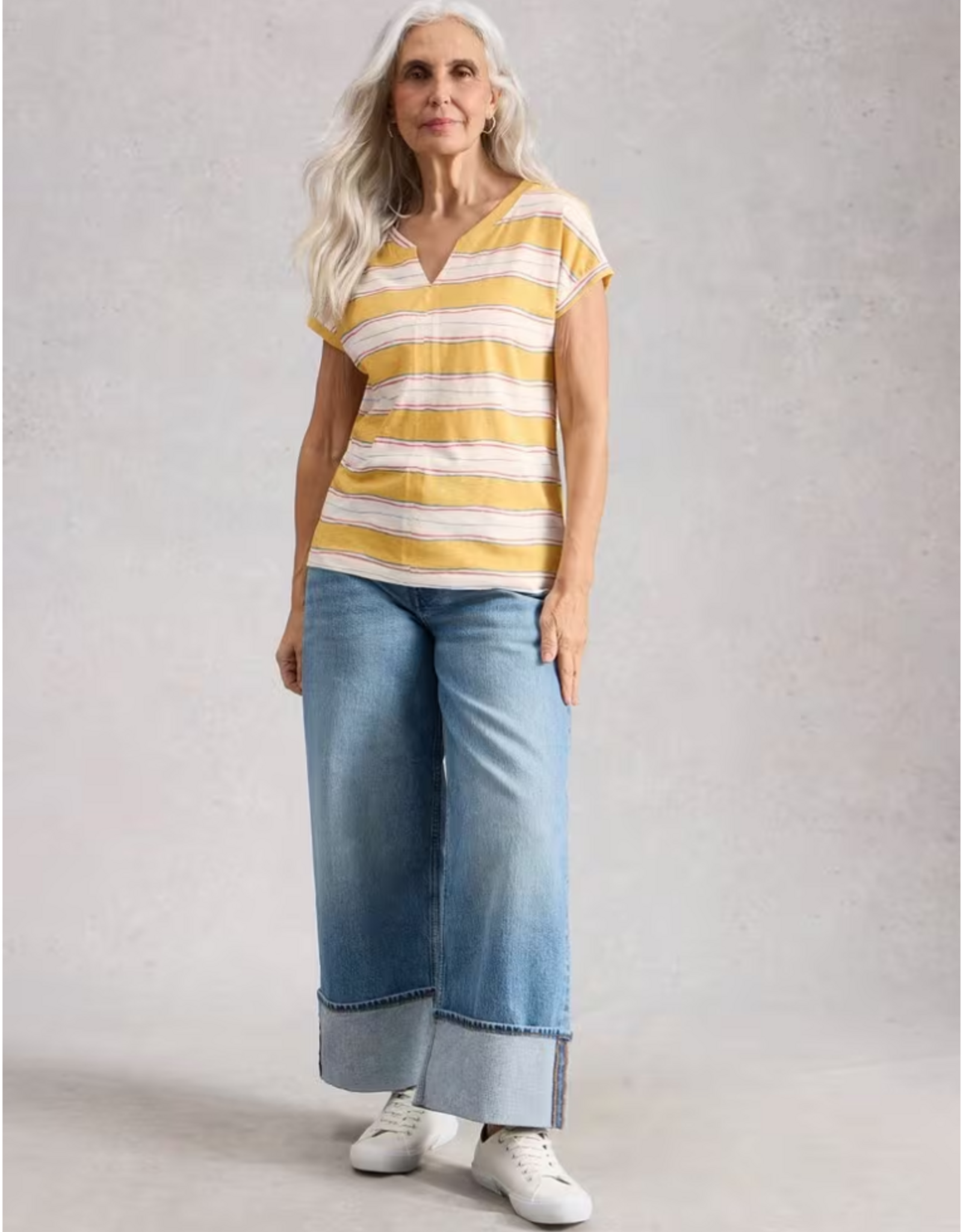 White Stuff White Stuff - 445350 Nelly Notch Stripe Tee SS26