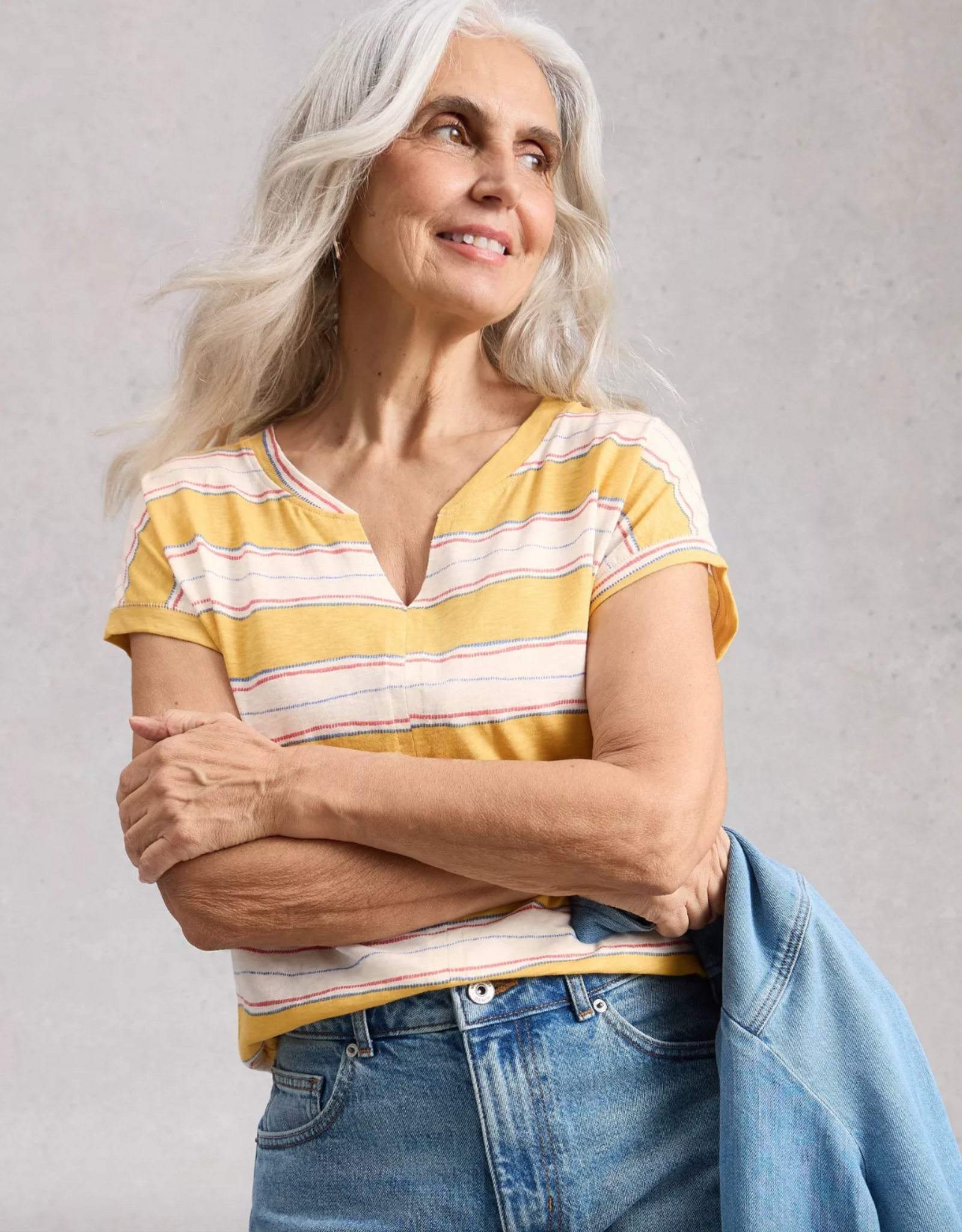 White Stuff White Stuff - 445350 Nelly Notch Stripe Tee SS26