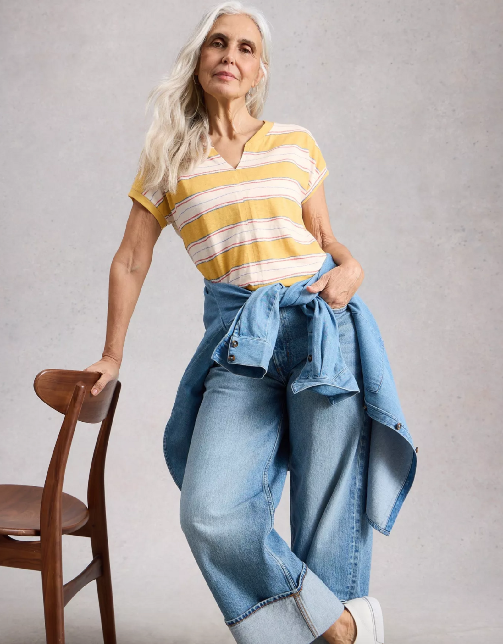 White Stuff White Stuff - 445350 Nelly Notch Stripe Tee SS26