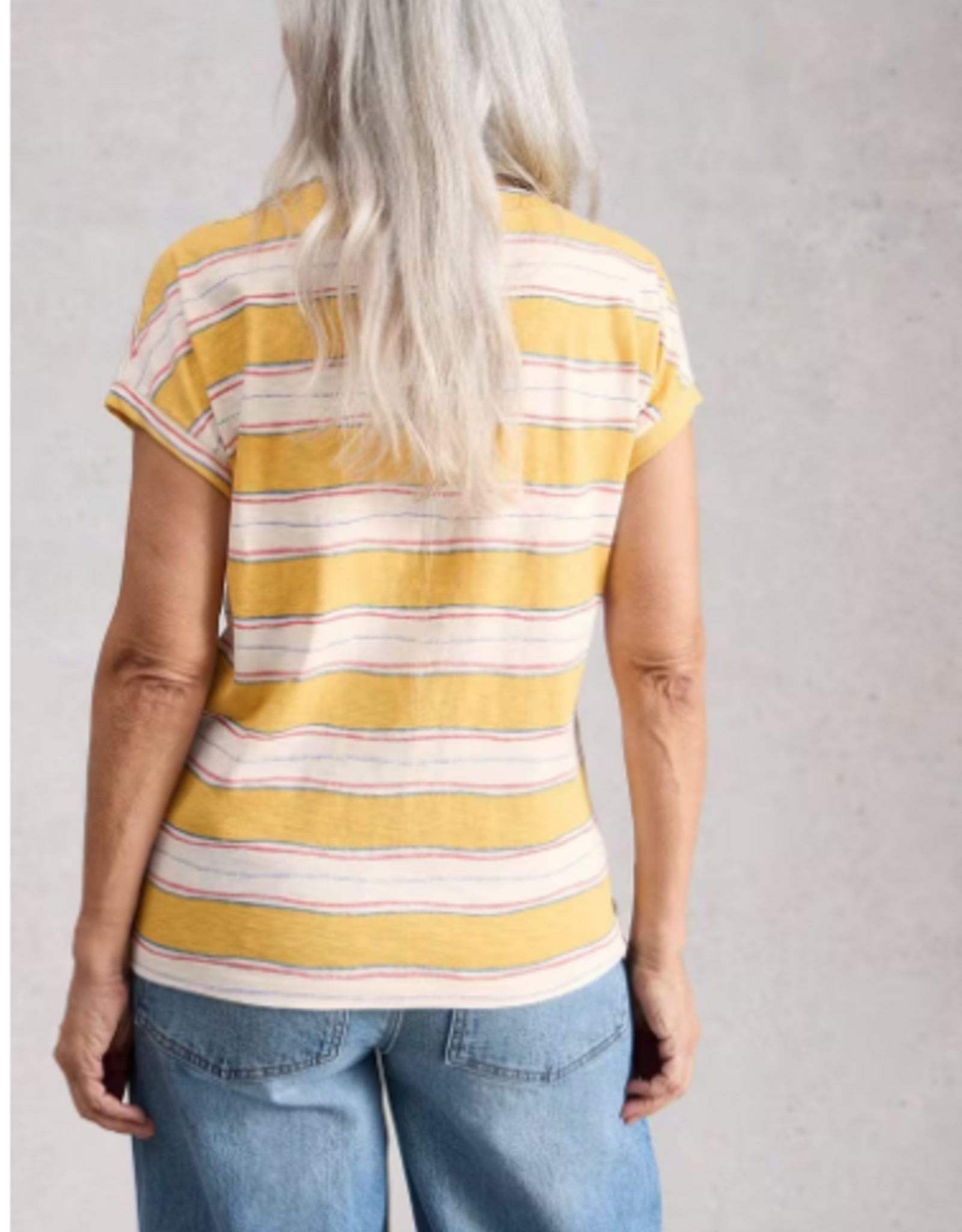 White Stuff White Stuff - 445350 Nelly Notch T-shirt rayé SS26