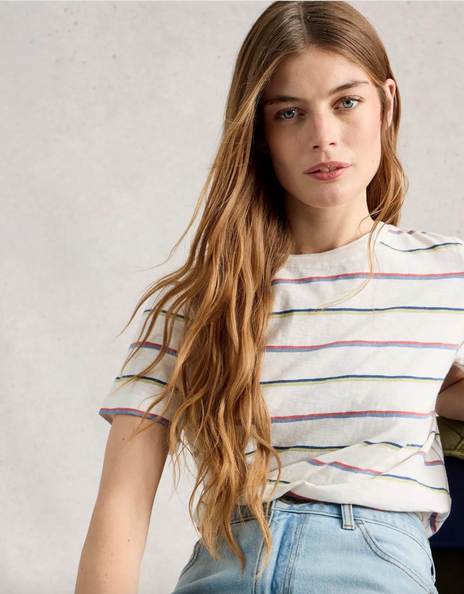 White Stuff White Stuff - 445360 Clara t-shirt rayé  manches courtes SS26