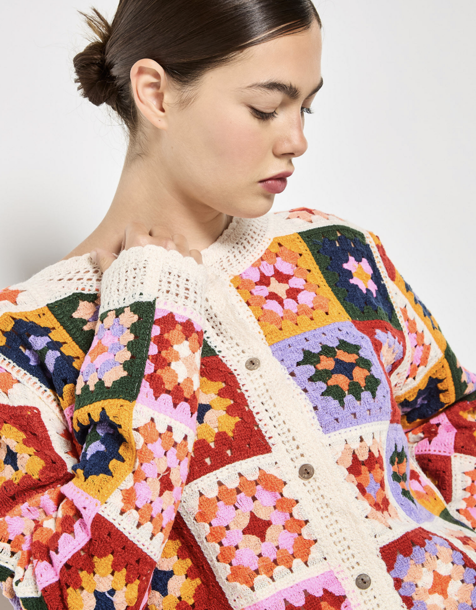 Apricot Apricot - Bright Crochet Squares Cardigan SS26