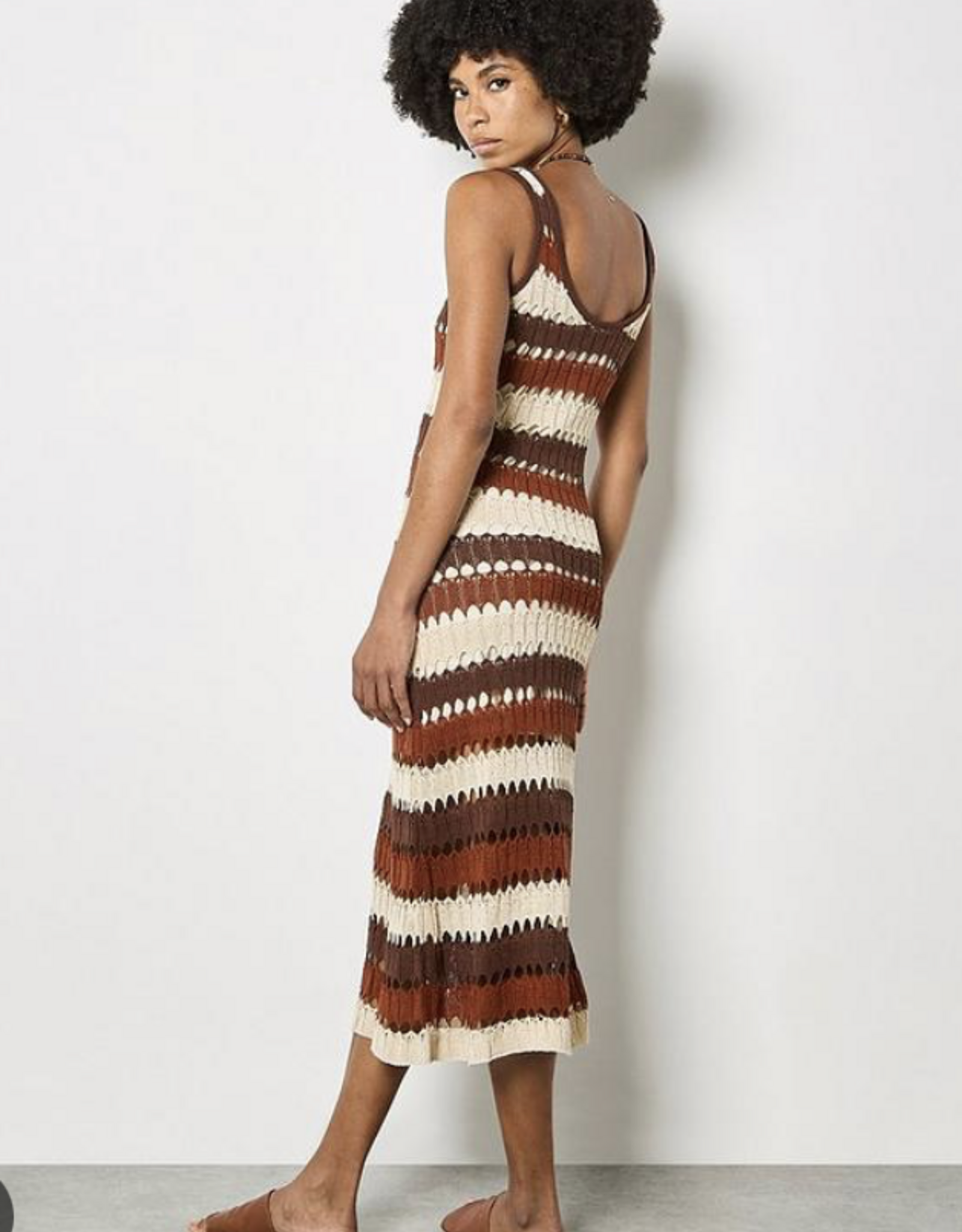 Apricot Apricot - Crochet Stripe Midaxi Robe SS26