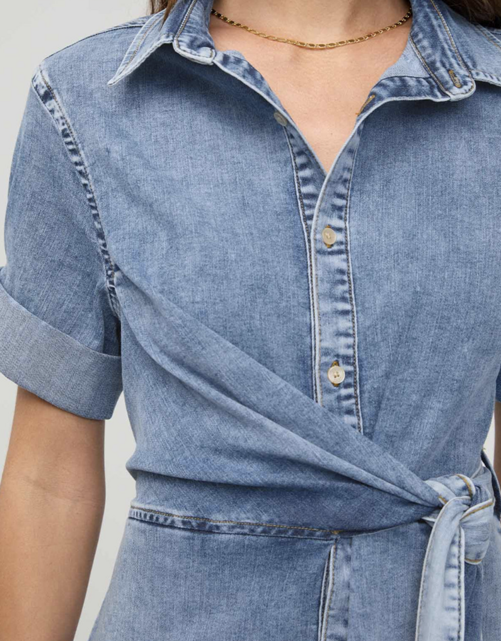 DU/ER DU/ER- WKWR5203  Performance Denim Lite Wrap Shirt Robe SS26