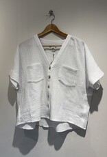 Apricot Apricot - Cotton Weave Collarless Shirt SS26