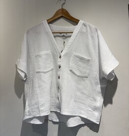 Apricot Apricot - Chemise en coton tissé sans col SS26