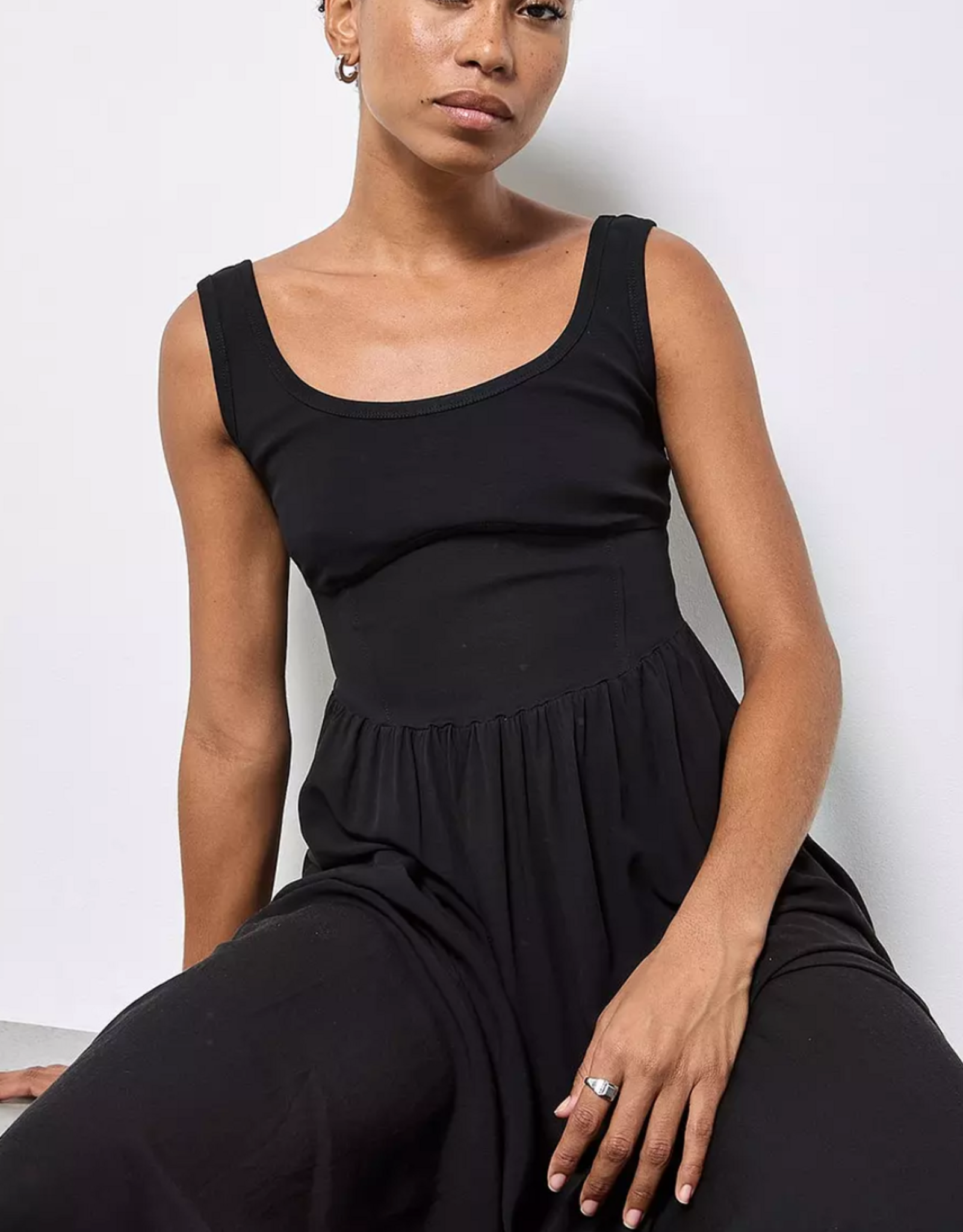 Apricot Apricot - Corset Woven Skirt Midi Dress SS26