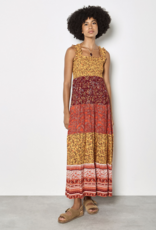 Apricot Apricot - Patchwork Print Tiered Maxi Robe SS26