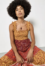 Apricot Apricot - Patchwork Print Tiered Maxi Robe SS26