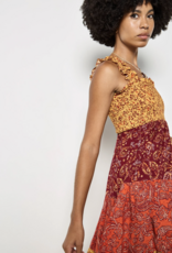 Apricot Apricot - Patchwork Print Tiered Maxi Robe SS26