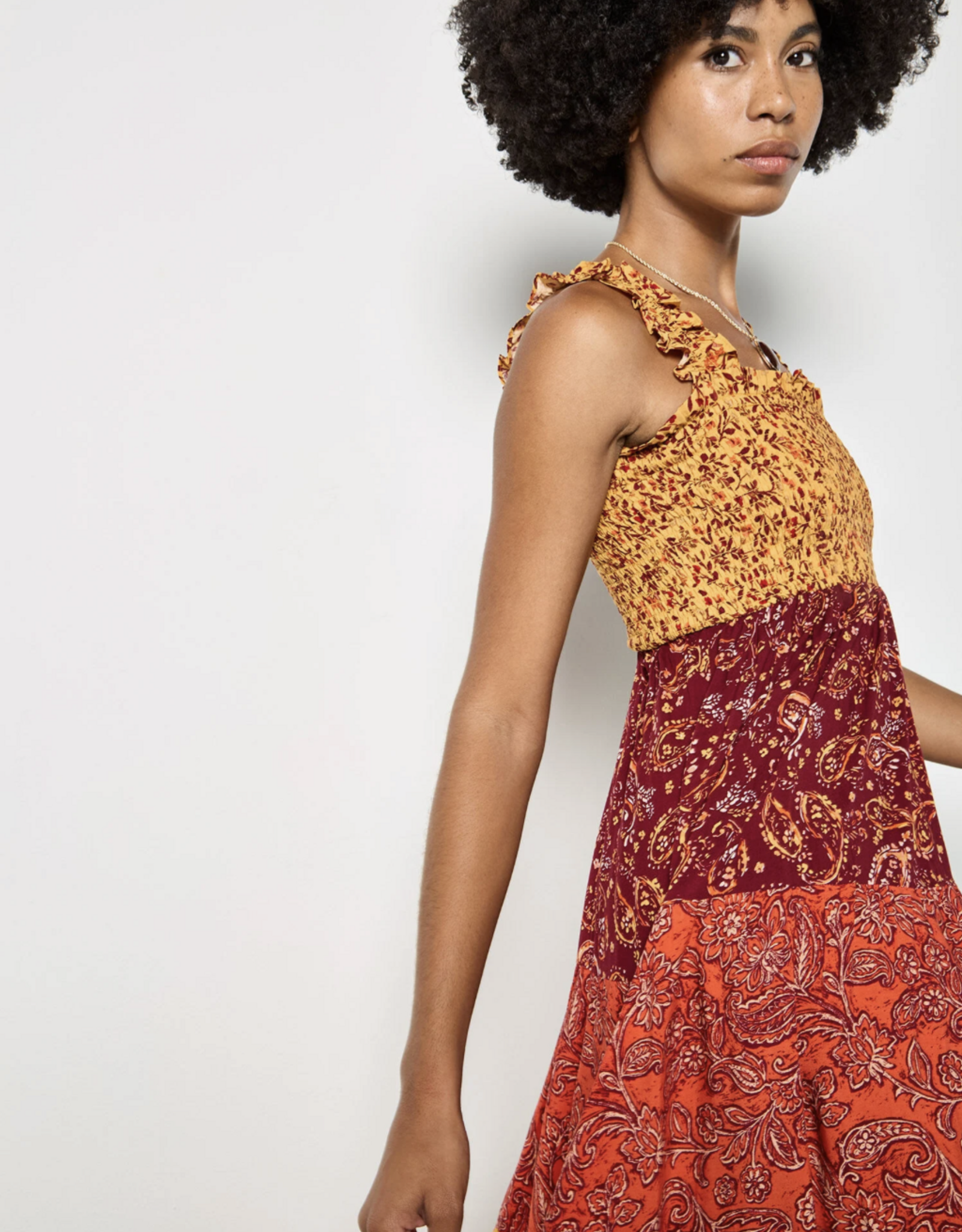 Apricot Apricot - Patchwork Print Tiered Maxi Dress SS26
