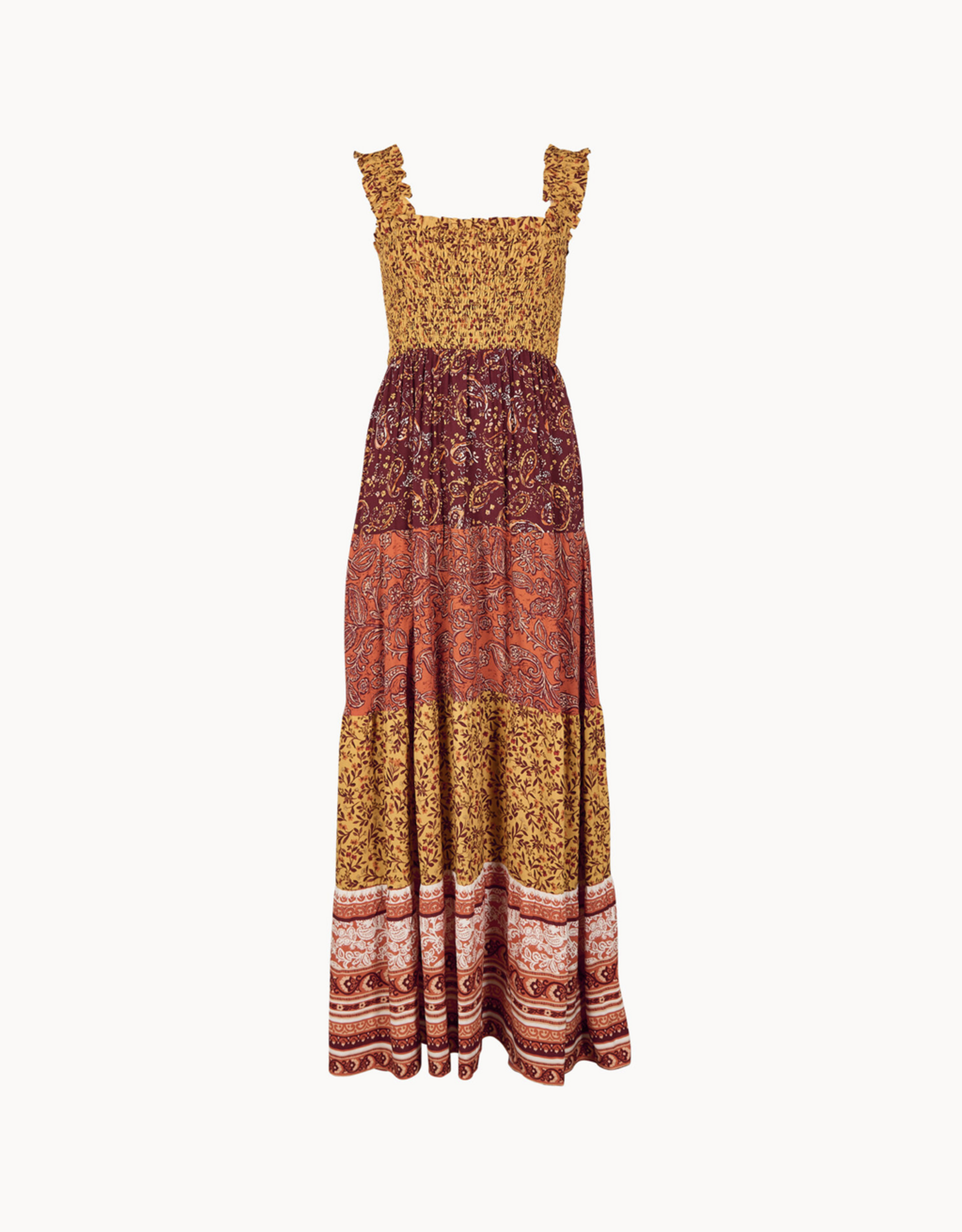 Apricot Apricot - Patchwork Print Tiered Maxi Dress SS26