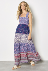 Apricot Apricot - Patchwork Print Tiered Maxi Robe SS26