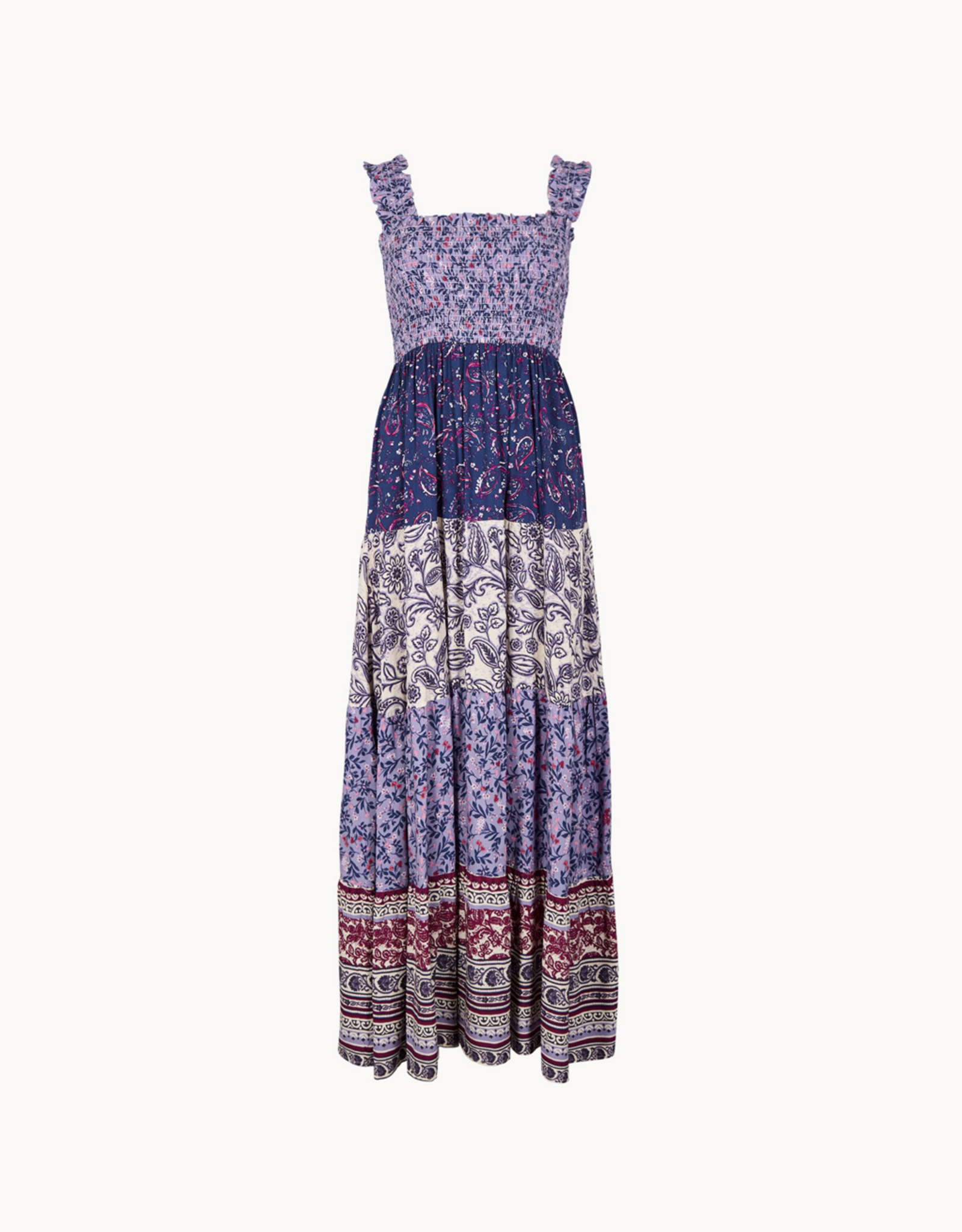 Apricot Apricot - Patchwork Print Tiered Maxi Robe SS26