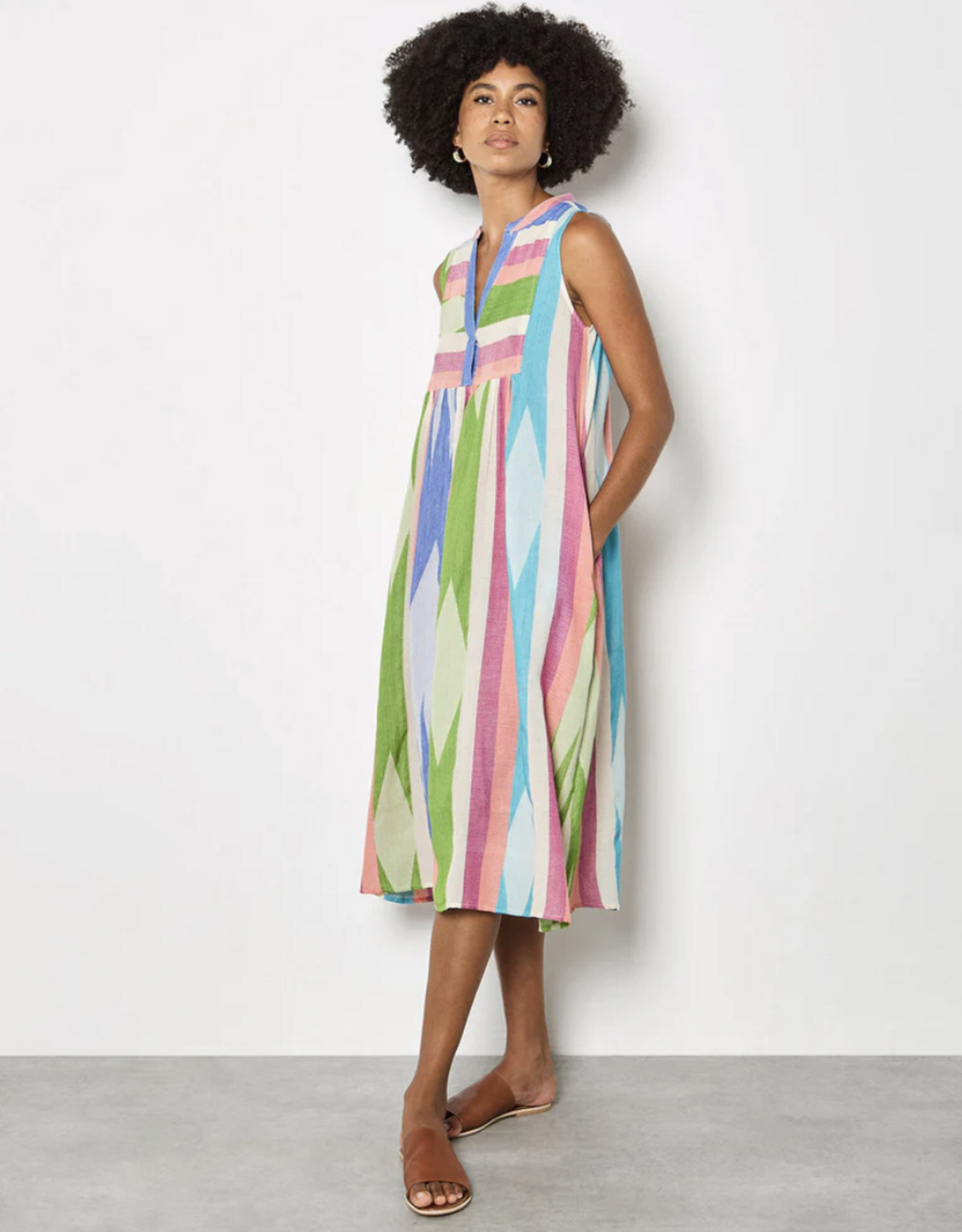 Apricot Apricot - Jacquard Coton M-Stripe Mid Robe SS26