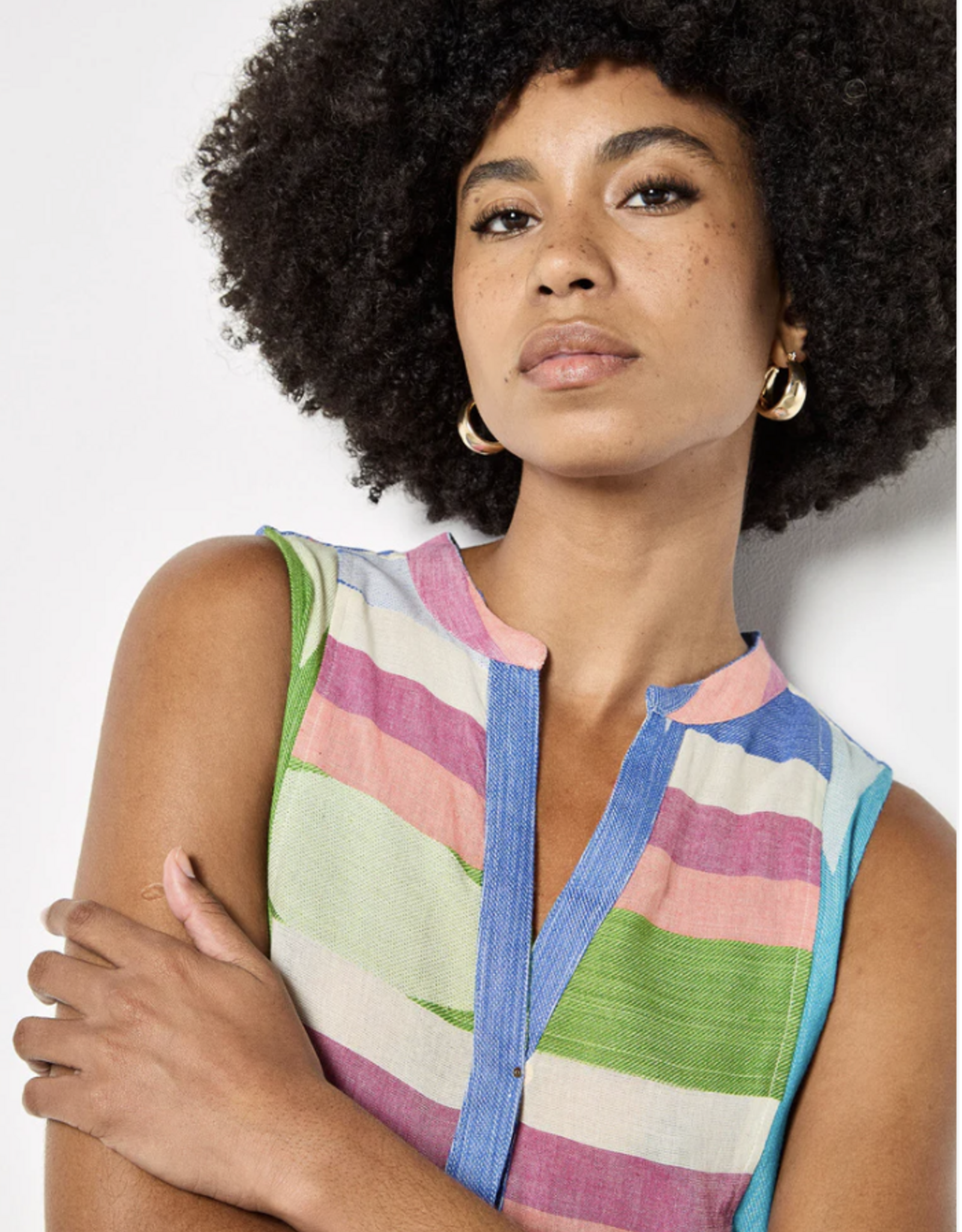 Apricot Apricot - Jacquard Coton M-Stripe Mid Robe SS26