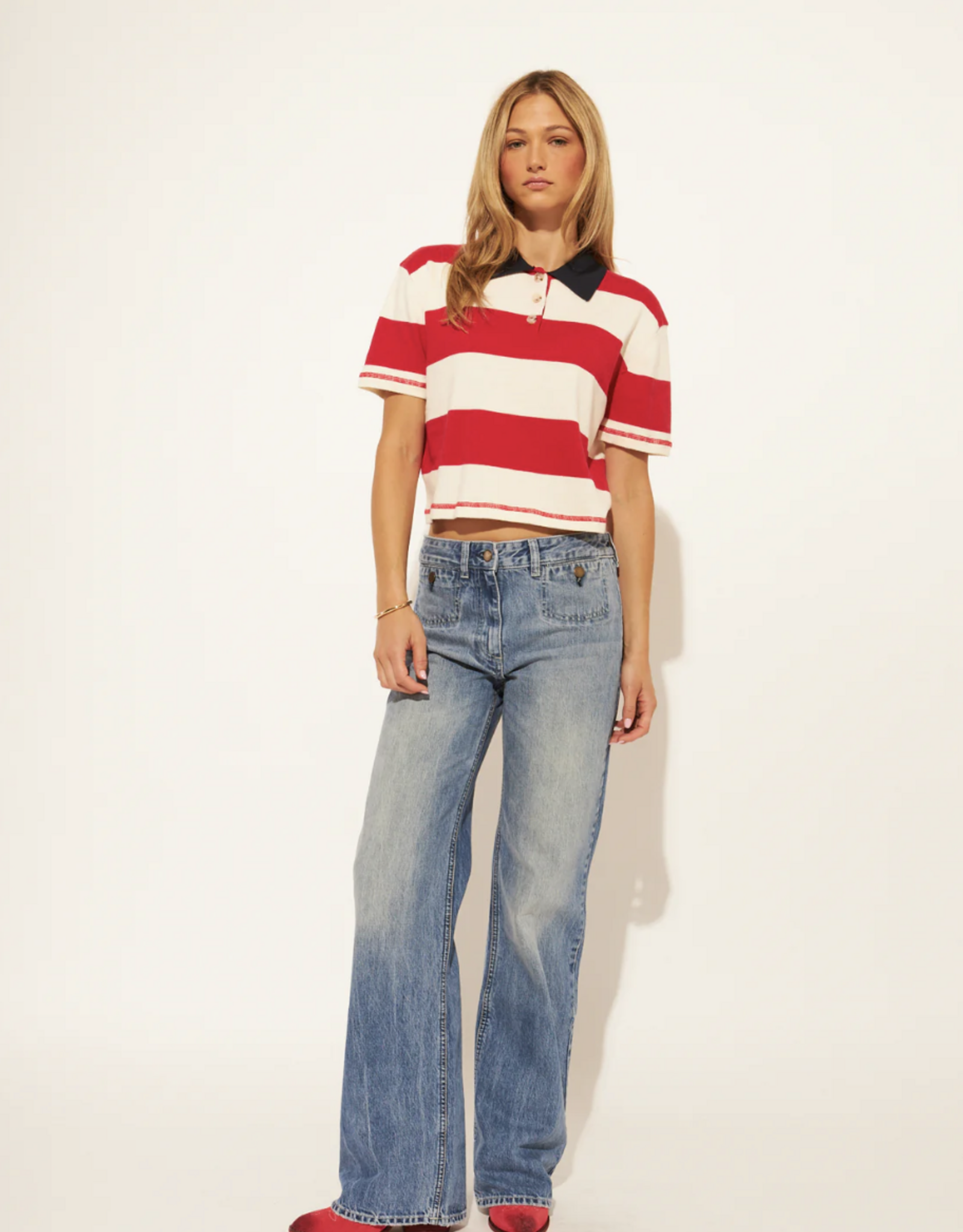 John + Jenn- S624JC60 short sleeve knit polo SS26