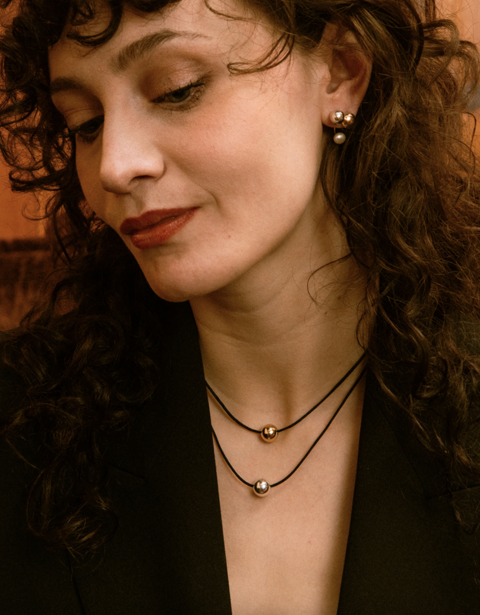 Flora Ciccarelli Flora Ciccarelli- 26p 204G Collier Fil nylon et bille or rempli