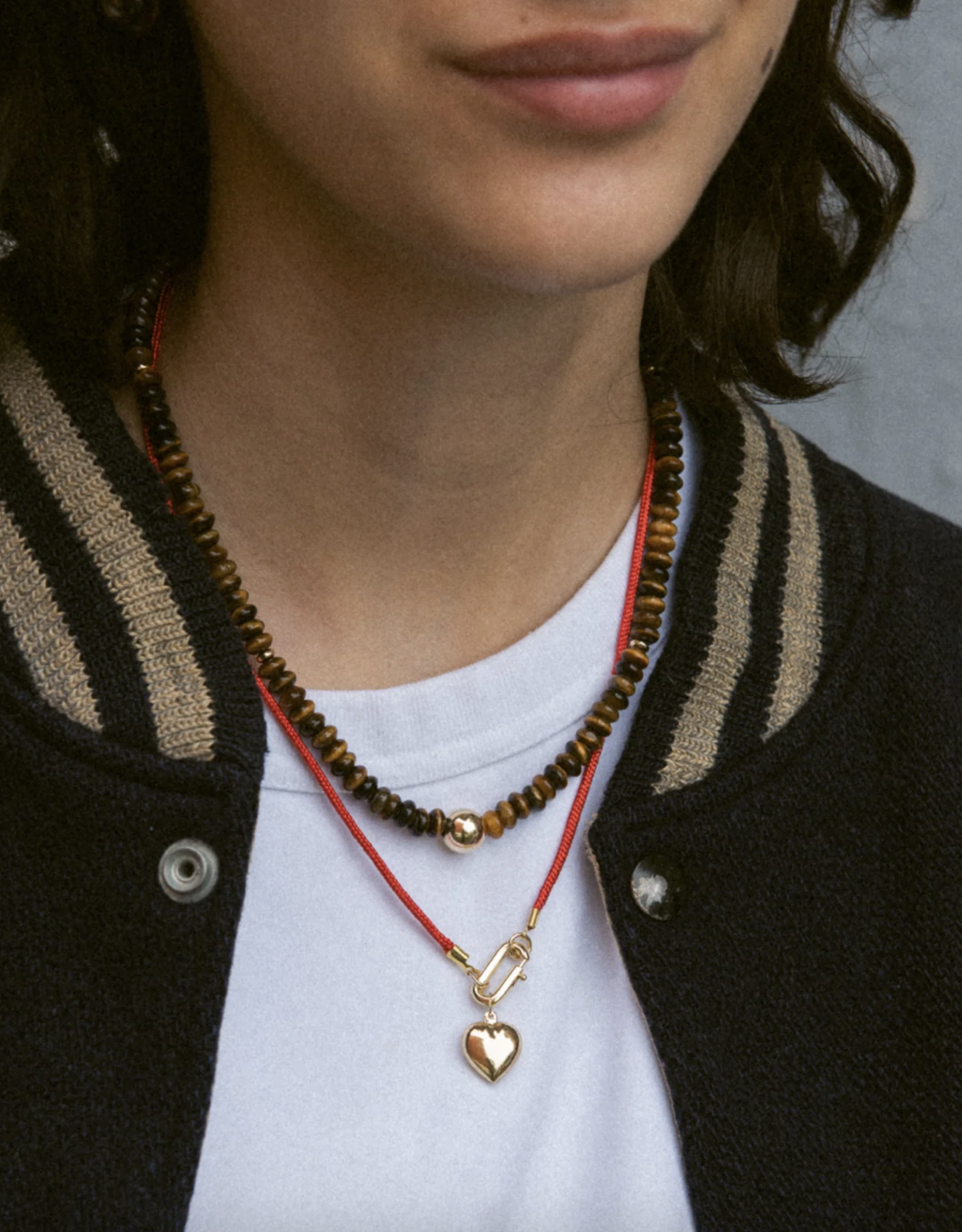 Flora Ciccarelli Flora Ciccarelli- 25A 204 Collier oeil de tigre et bille or
