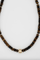 Flora Ciccarelli Flora Ciccarelli- 25A 204 Collier oeil de tigre et bille or