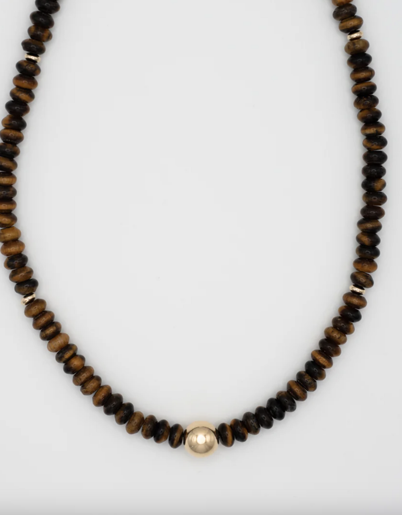 Flora Ciccarelli Flora Ciccarelli- 25A 204 Collier oeil de tigre et bille or