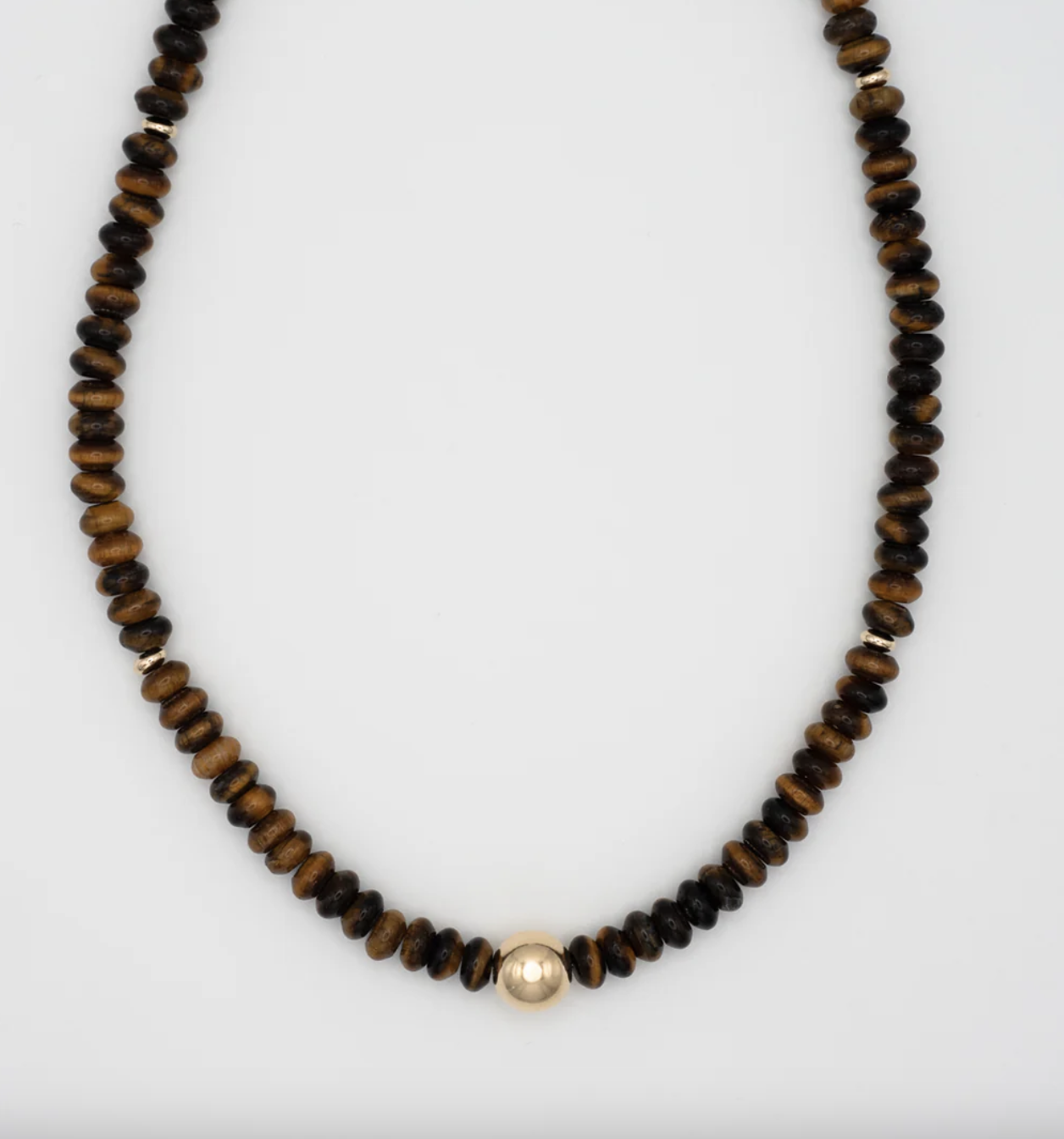 Flora Ciccarelli Flora Ciccarelli- 25A 204 Collier oeil de tigre et bille or