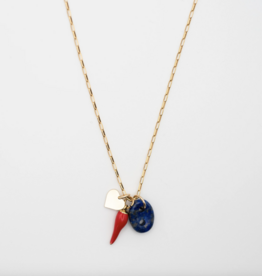 Flora Ciccarelli Flora Ciccarelli- 26P 201 Collier or avec lapis et corne rouge