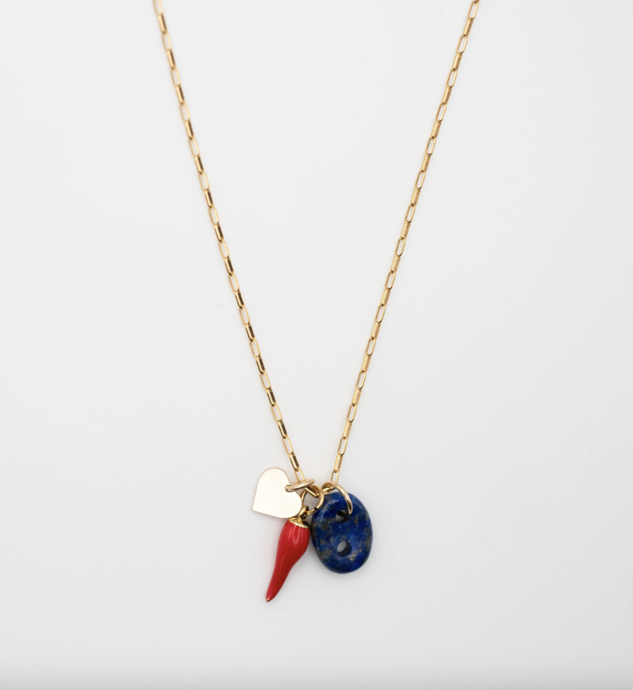 Flora Ciccarelli Flora Ciccarelli- 26P 201 Collier or avec lapis et corne rouge
