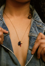Flora Ciccarelli Flora Ciccarelli- 26P 201 Collier or avec lapis et corne rouge