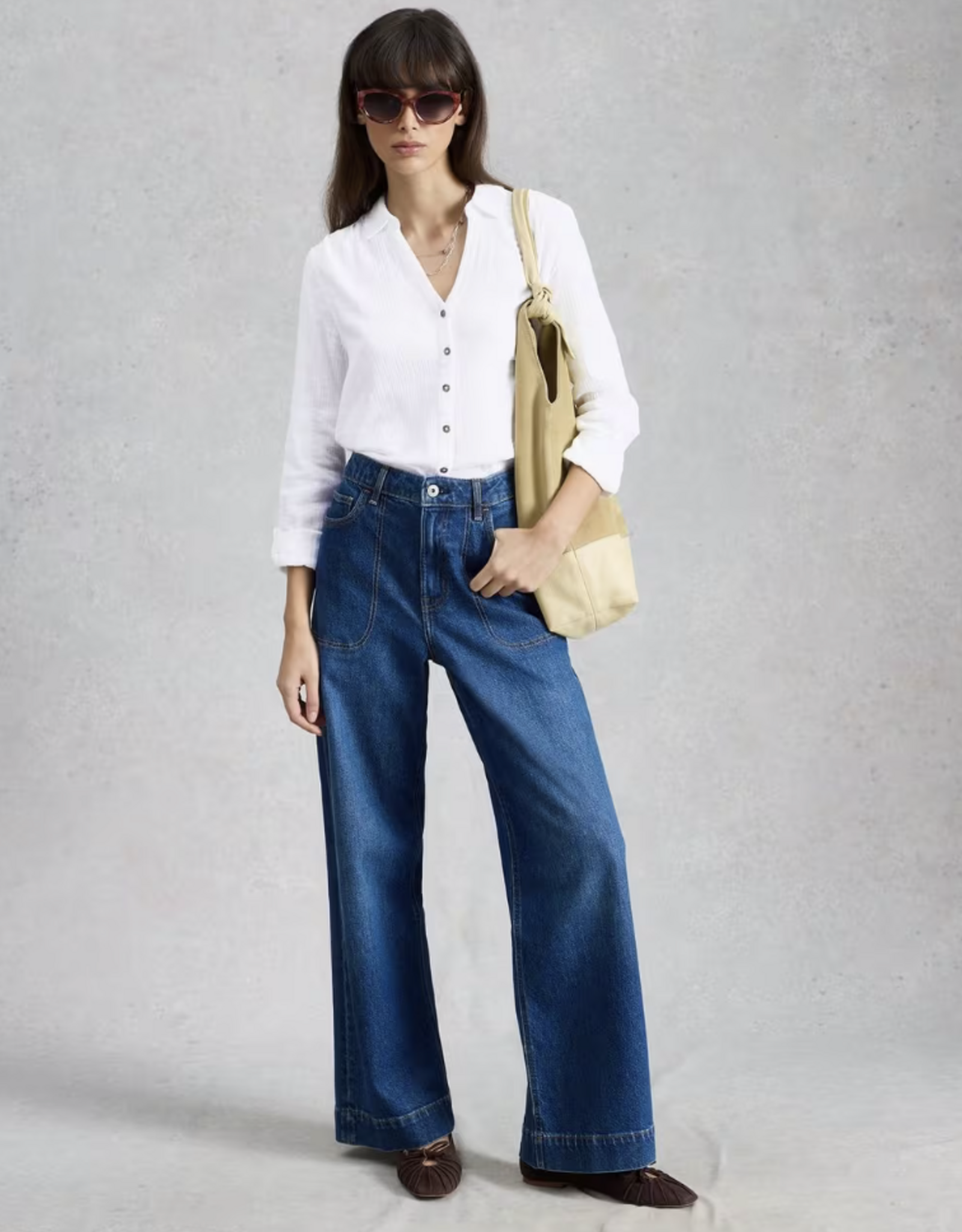White Stuff White Stuff- 445753 Annie shirt dbl cloth FW26