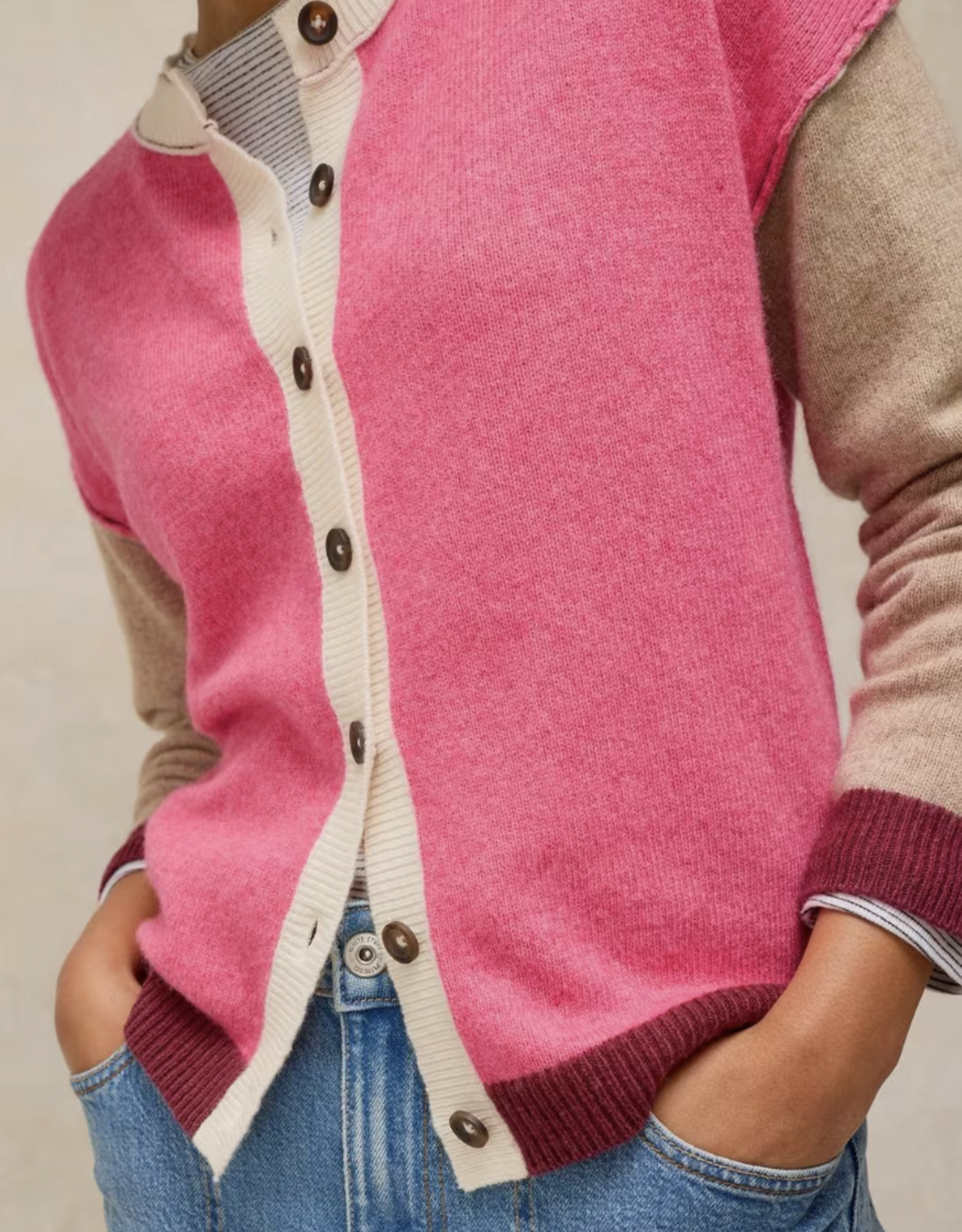 White Stuff White Stuff- 446724 Sansa Colorblock Cardi FW26
