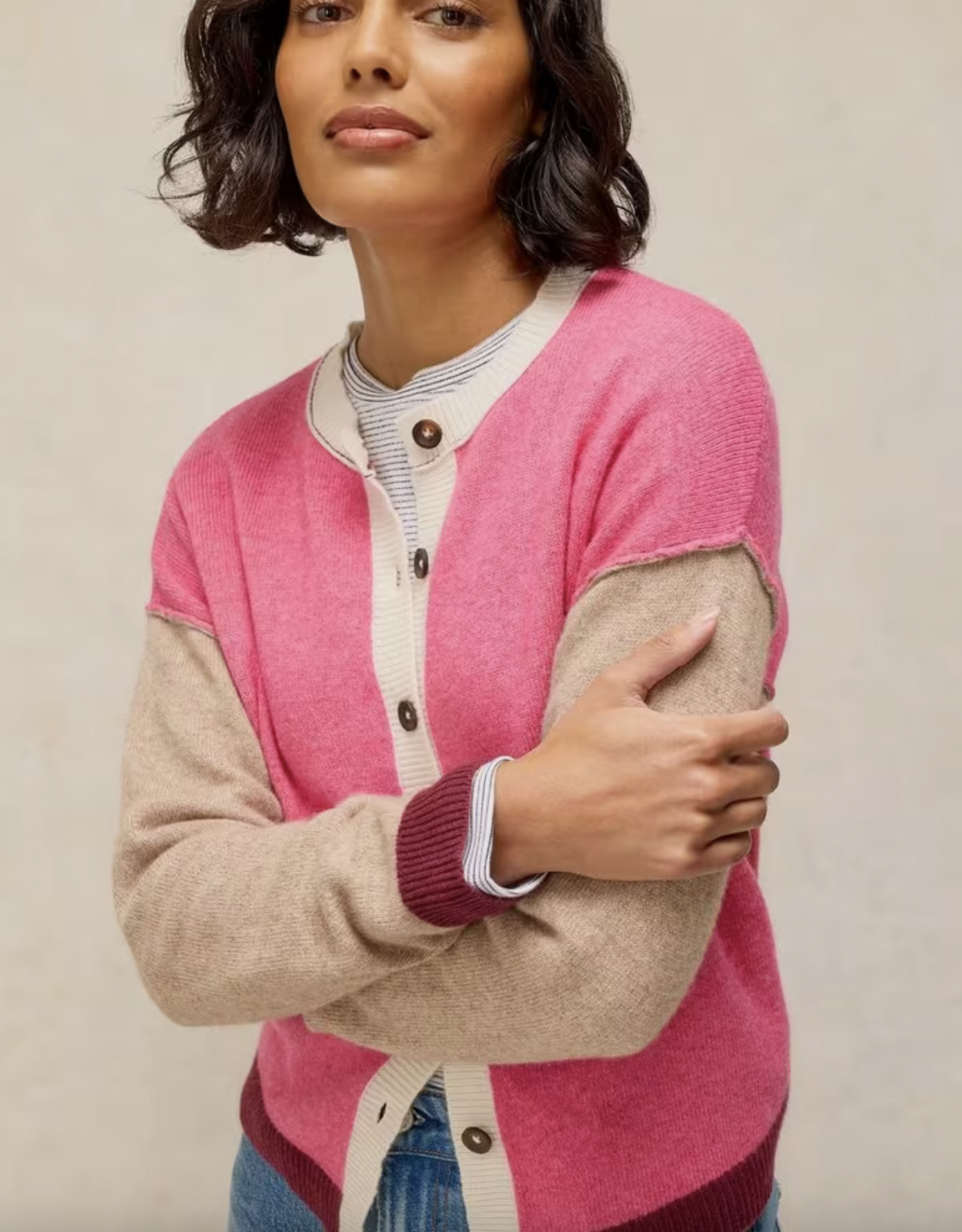White Stuff White Stuff- 446724 Sansa Colorblock Cardi FW26