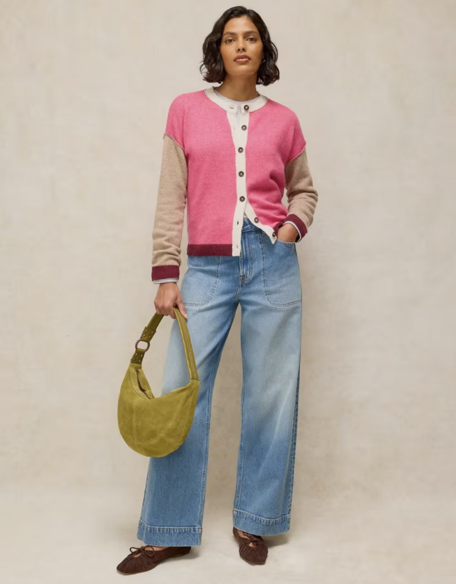 White Stuff White Stuff- 446724 Sansa Colorblock Cardi FW26