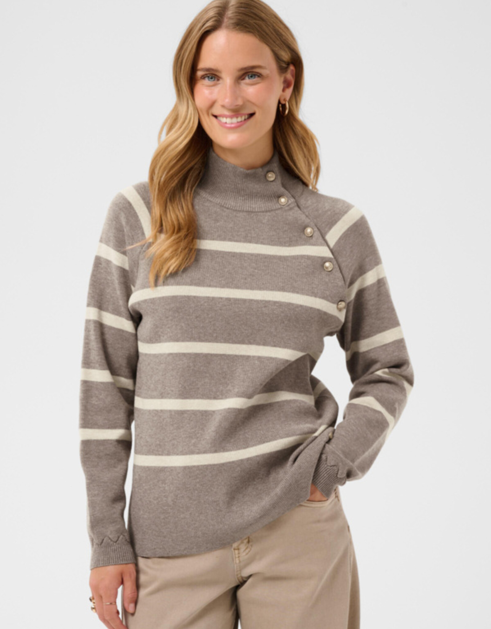 Cream Cream - CRDela Button Pullover