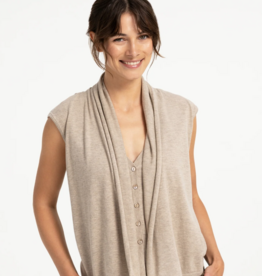 Yaya Yaya - Sleeveless Double Layered Cardigan 01010176