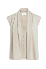 Yaya Yaya - Sleeveless Double Layered Cardigan 01010176