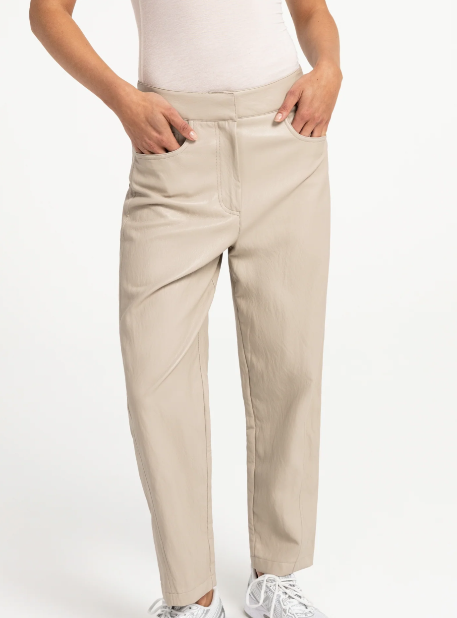 Yaya Pantalon Barrel en Cuir Vegane 01309289