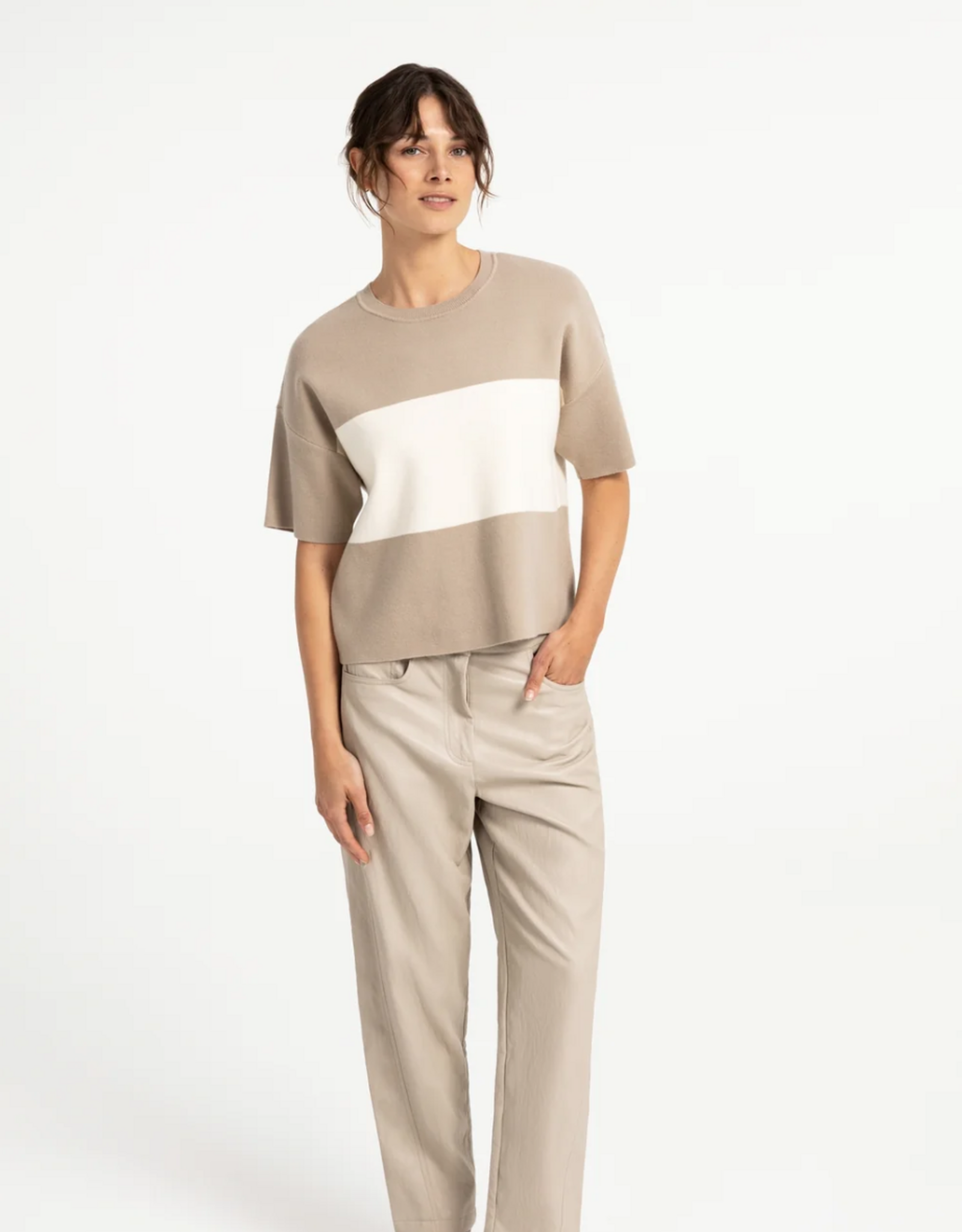 Yaya Yaya - Vegan Leather Barrel Pant 01309289