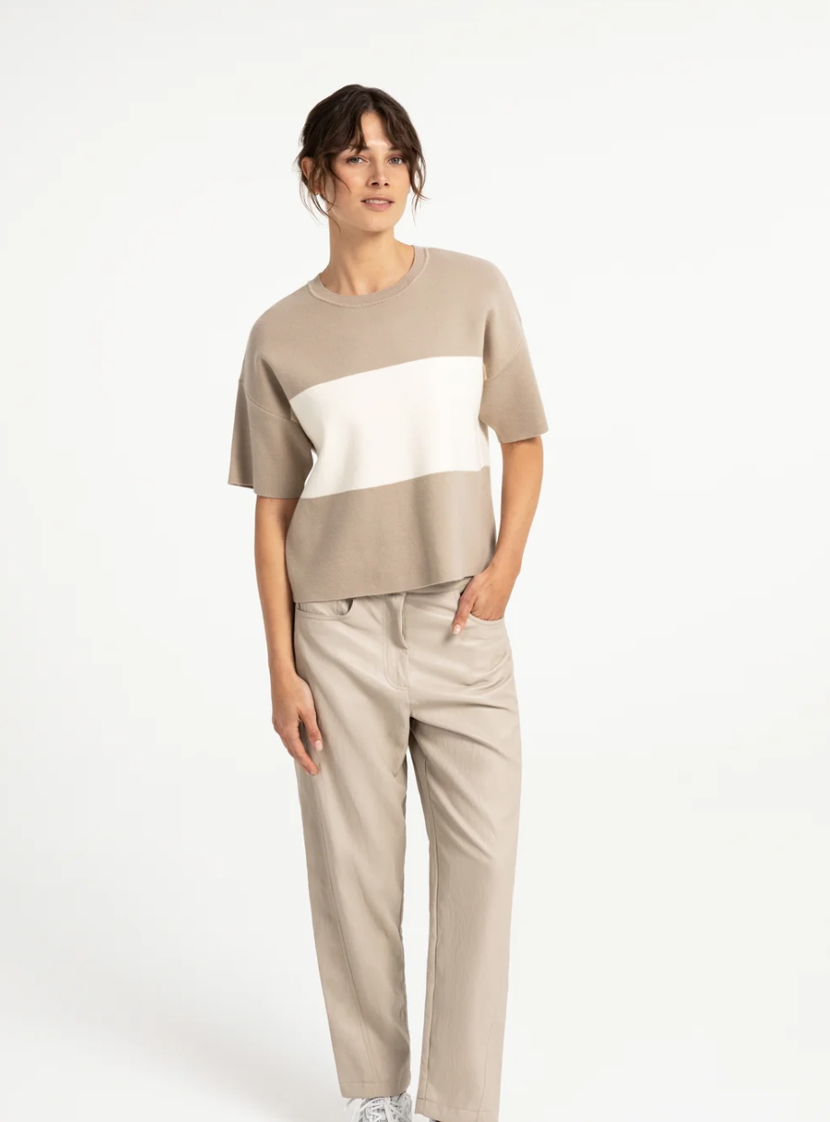Yaya Pantalon Barrel en Cuir Vegane 01309289