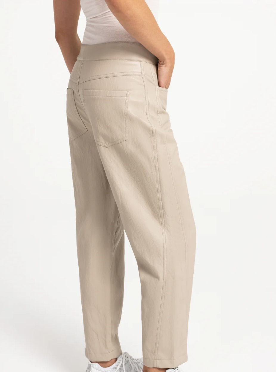Yaya Pantalon Barrel en Cuir Vegane 01309289