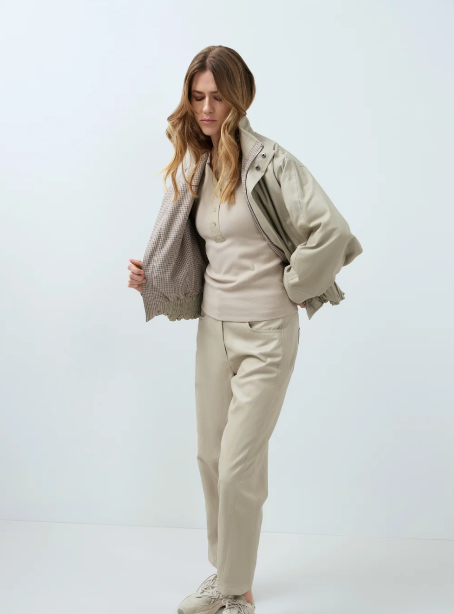 Yaya Pantalon Barrel en Cuir Vegane 01309289